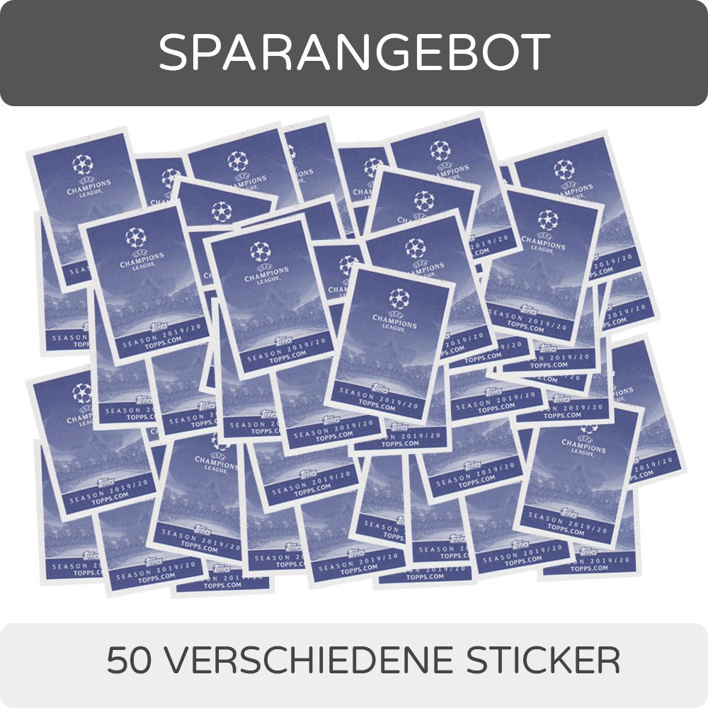 Topps Sammelkarte TOPPS - Champions League 2019/20 Sticker - 50 verschiedene Sticker