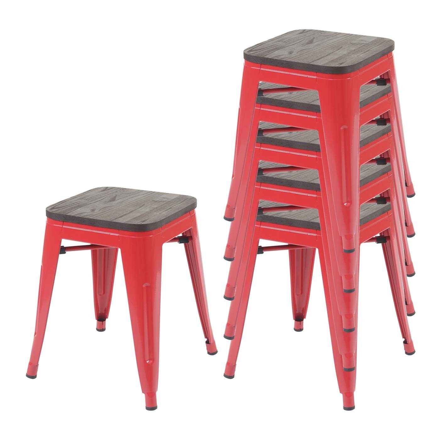 Maximale rot Stuhl: Belastbarkeit MCW pro Hocker mit 120 Holzsitzfläche, kg MCW-A73-6-H,