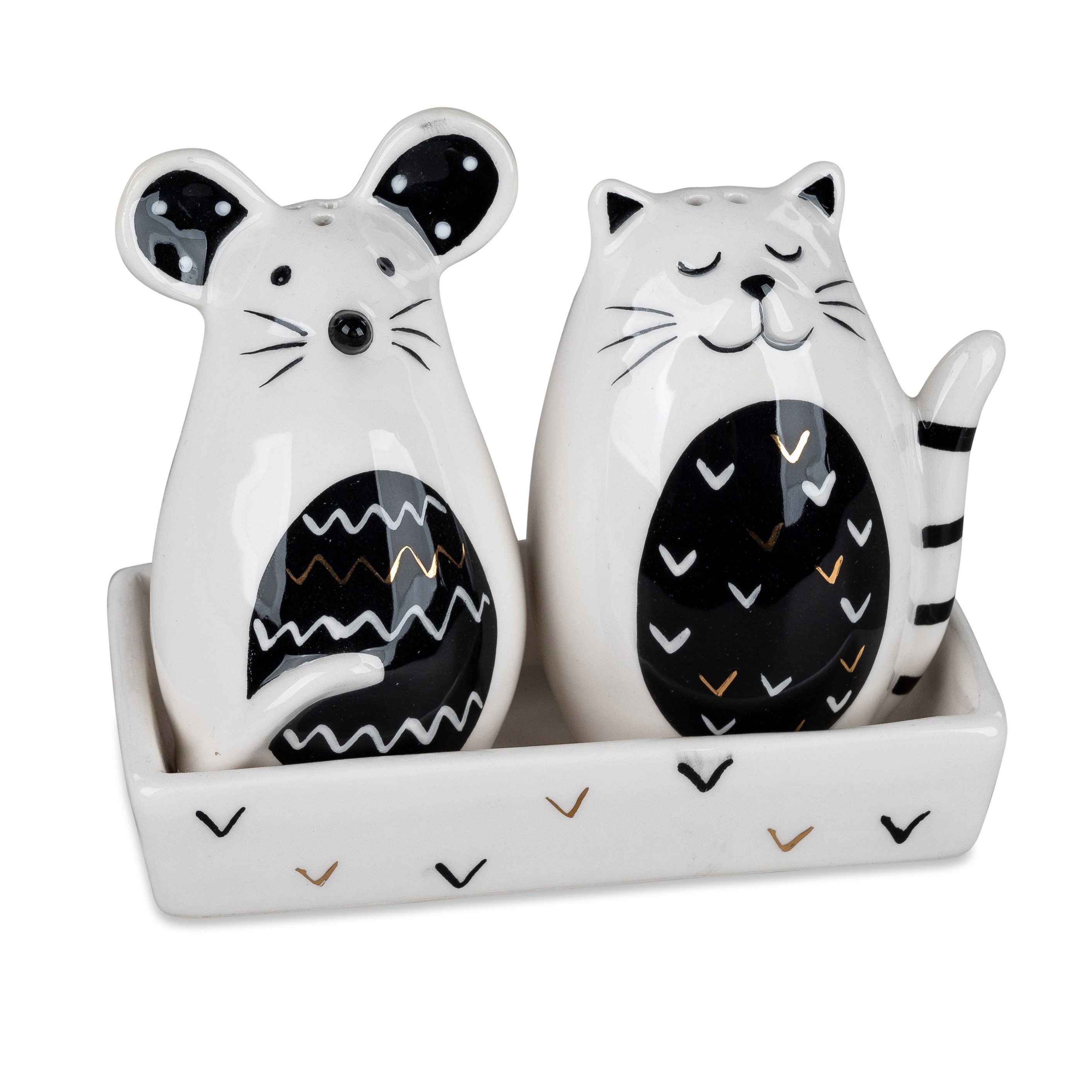 formano Salz- / Перечницы Modern Trend Style, Farbe: Weiß, Motiv: Katze