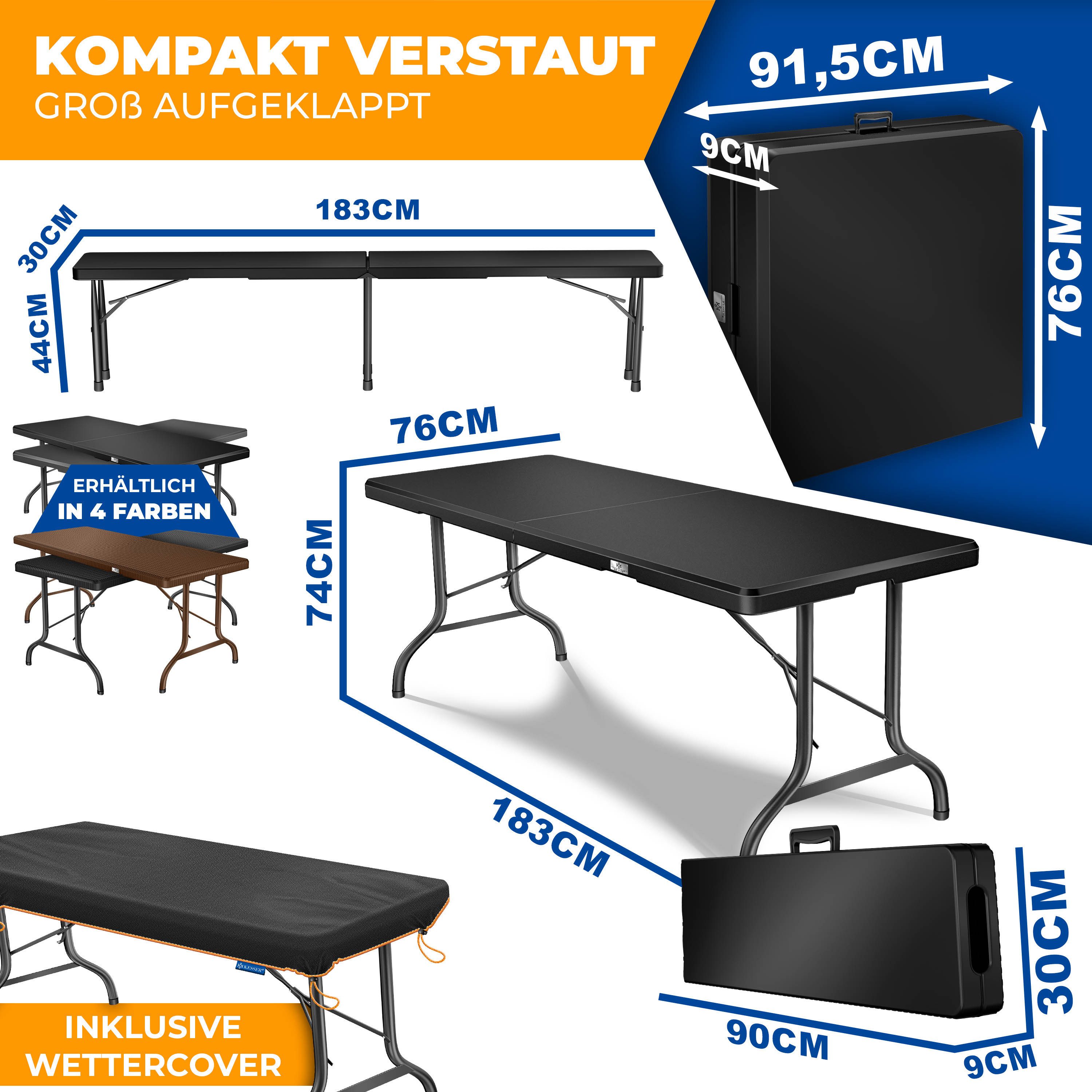 KESSER Bierzeltgarnitur, klappbar Festzeltgarnitur 3-teiliges Set mit Biert günstig online kaufen