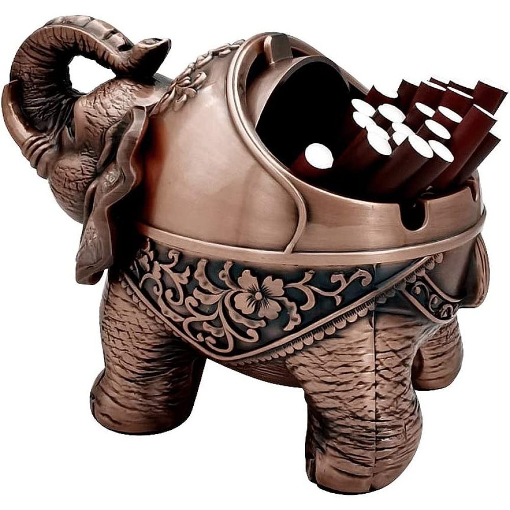 Design Aschenbecher, Elefant halbgeschlossenen Aschenbecher mit mit Jormftte Deckel-Elefanten-Form, winddichtem,