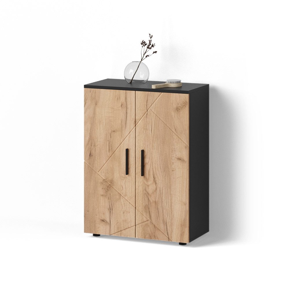 Livinity® Midischrank Ronco, Goldkraft Eiche/Anthrazit/Anthrazit, 60 günstig online kaufen
