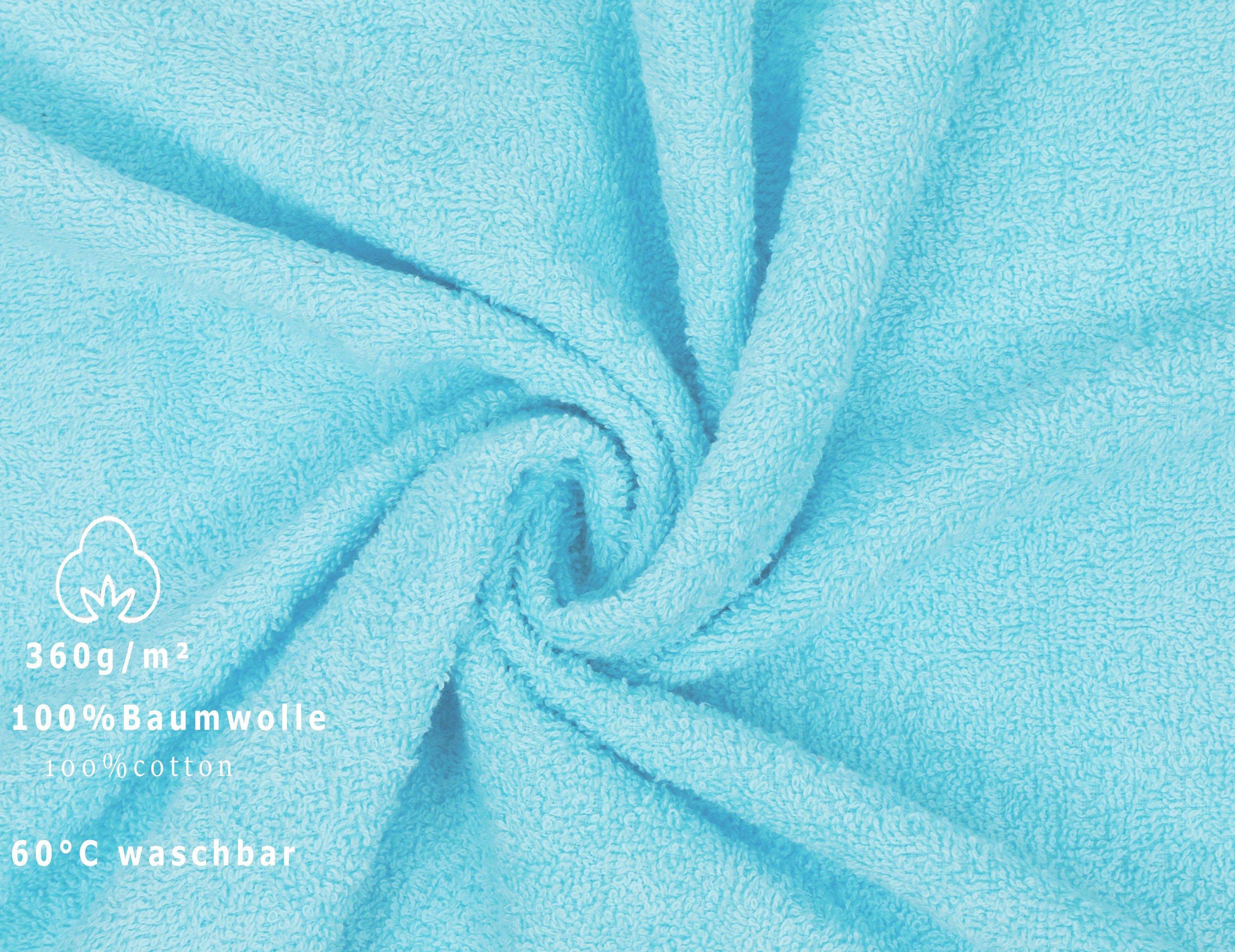 Betz Handtuch Set Palermo 6 100% verschiedenen tlg. türkis Farben, Baumwolle in