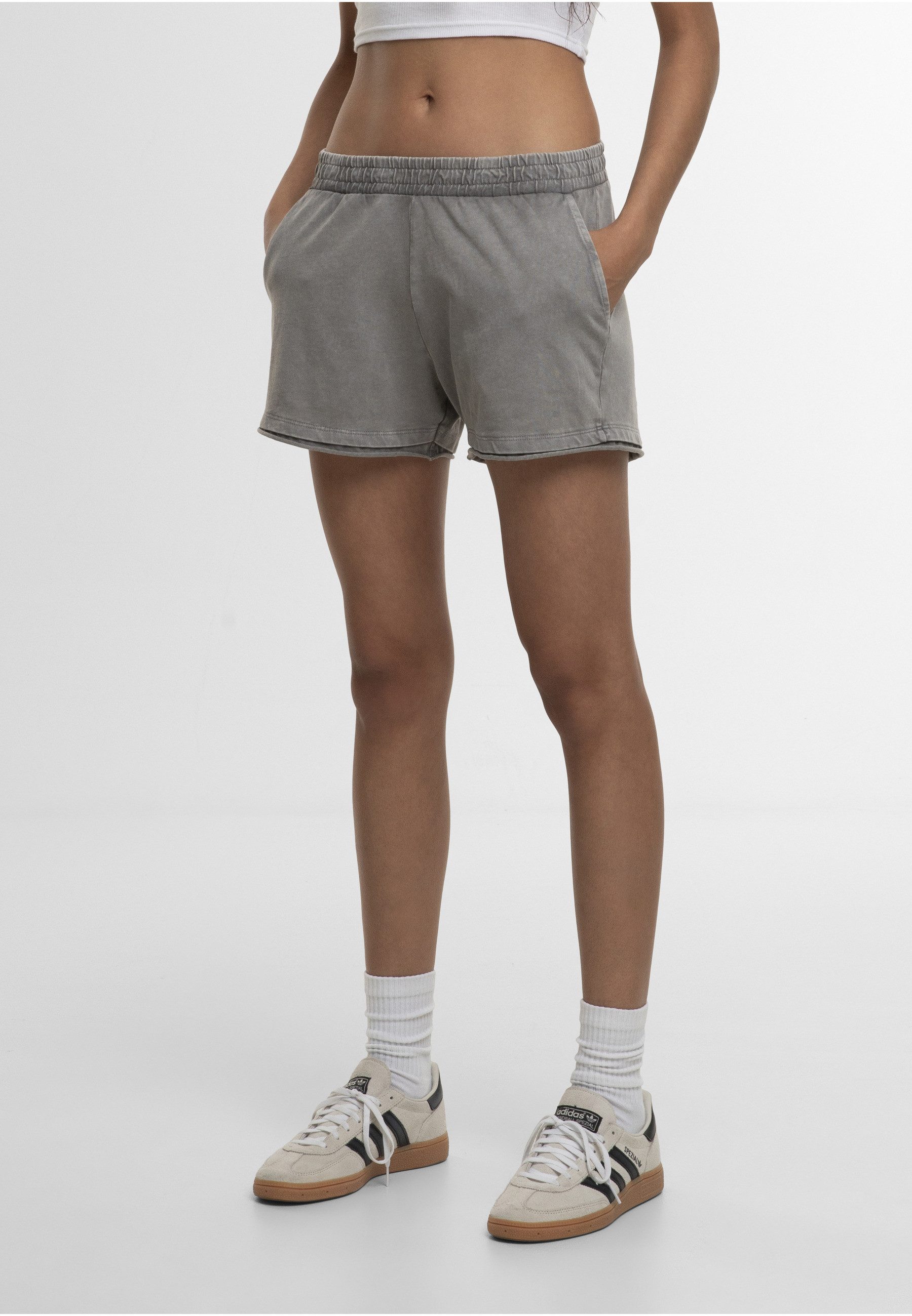 URBAN CLASSICS Sweatshorts Urban Classics Ladies Washed Jersey Shorts (1-tlg)