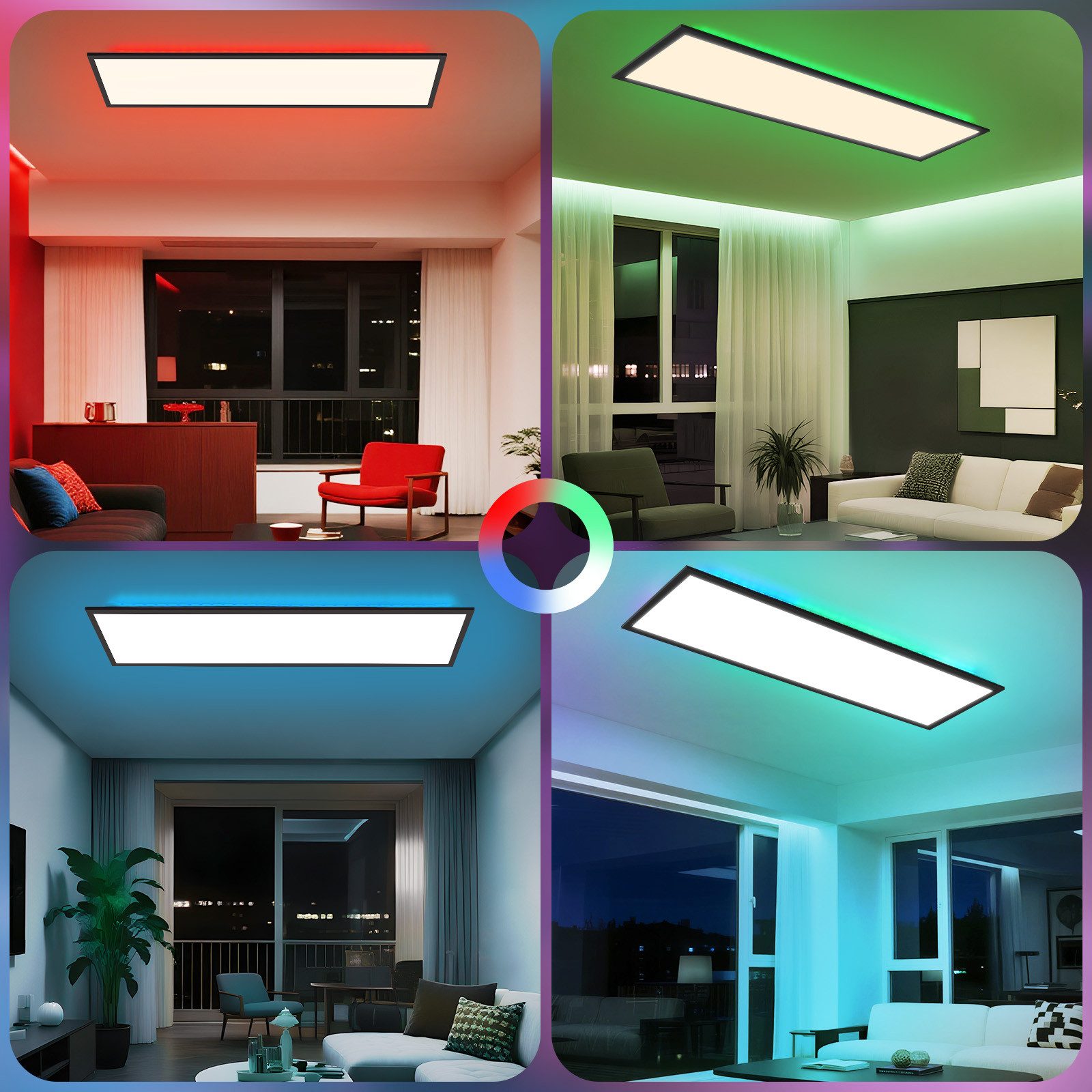 ZMH LED Deckenleuchte Wohnzimmer Deckenpanel Dimmbar günstig online kaufen