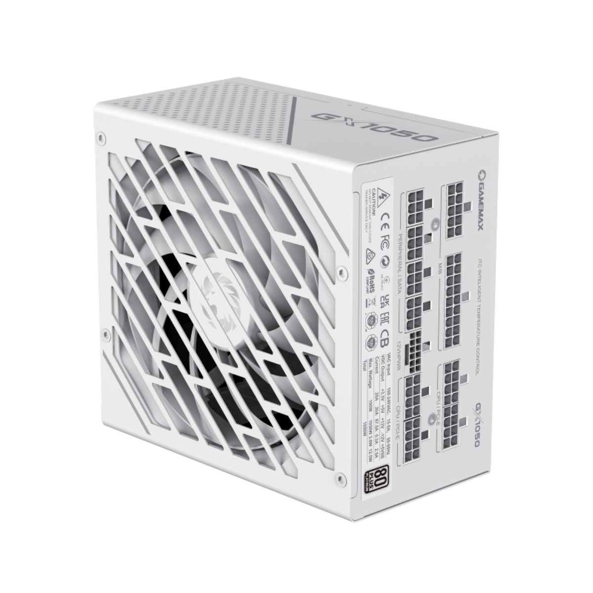 GAMEMAX GX-1050 PRO WH 1050W 80 Plus Platinum ATX3.0 PCIe5.0 PC-Netzteil (12V-2*6-Anschluss, Kabelmanagement)