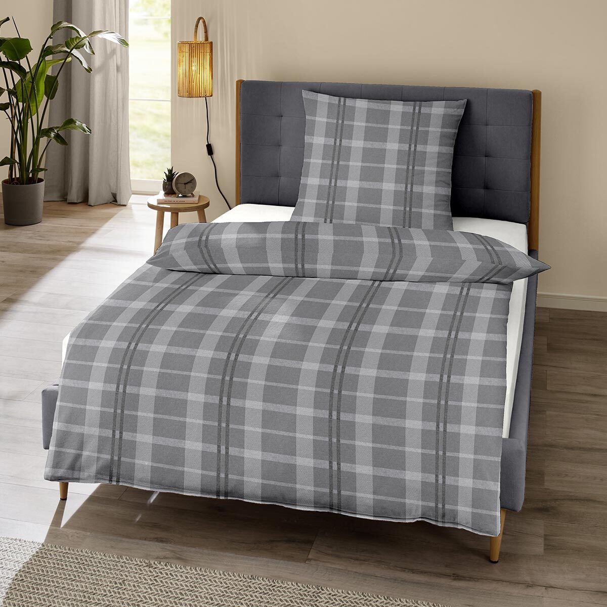 TRAUMSCHLAF Bettwäsche Glasgow, Flanell, 3 teilig, zeitlose Karo Bettwäsche günstig online kaufen