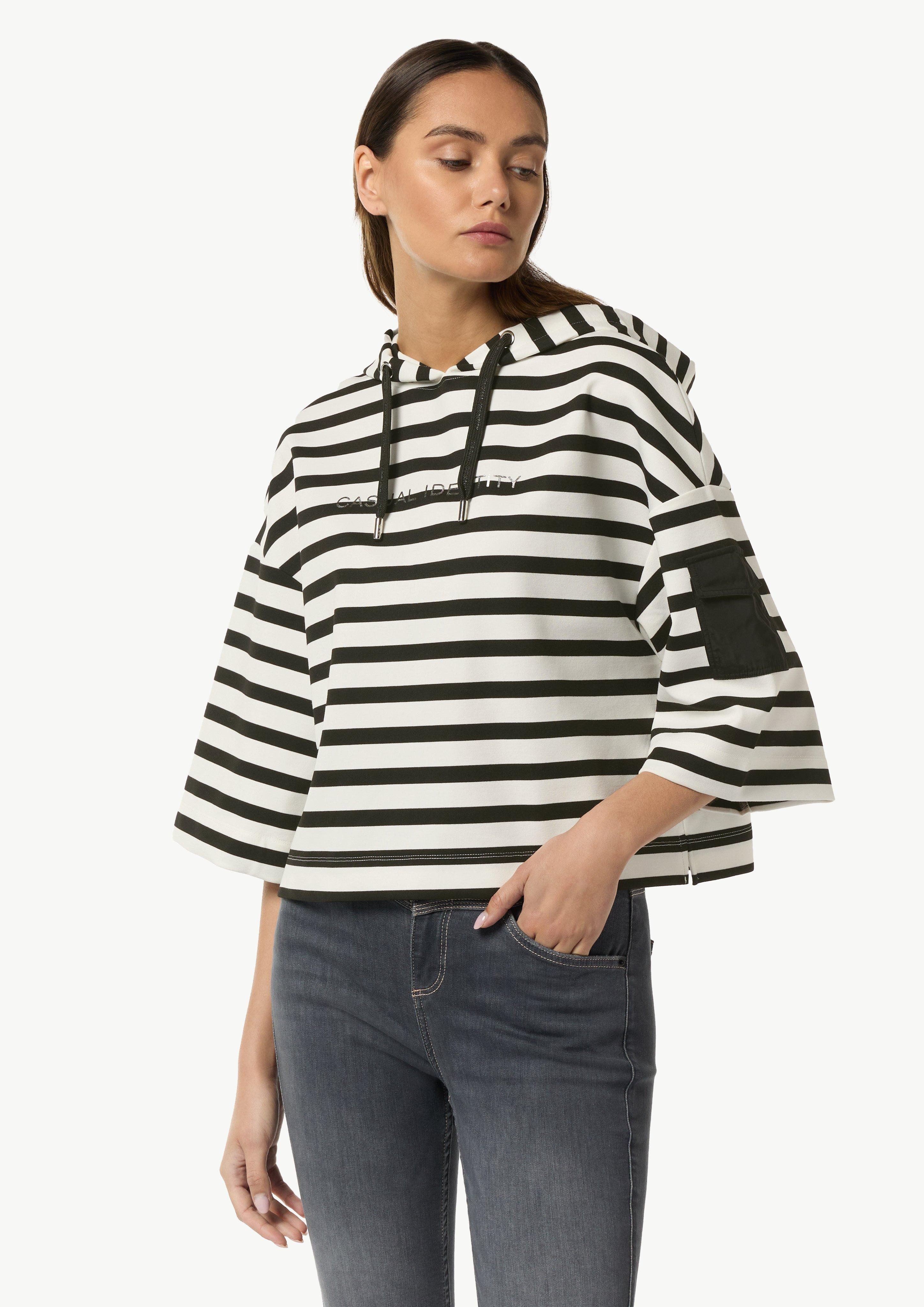 comma casual identity Kurzarmshirt Kapuzen-Sweatshirt im günstig online kaufen