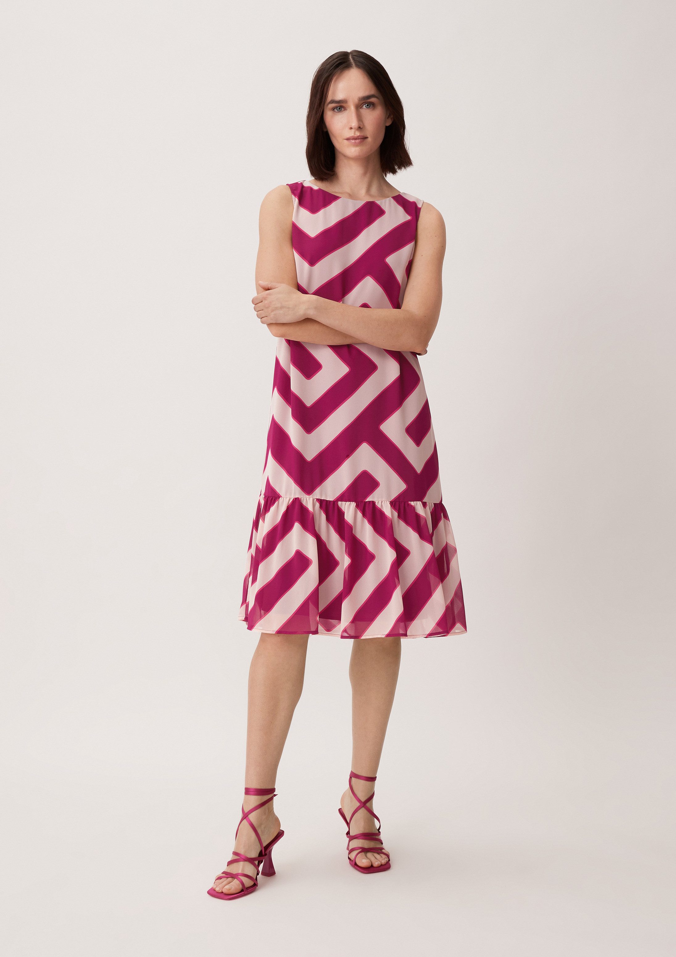 comma Minikleid Kleid Kleid mit Volants