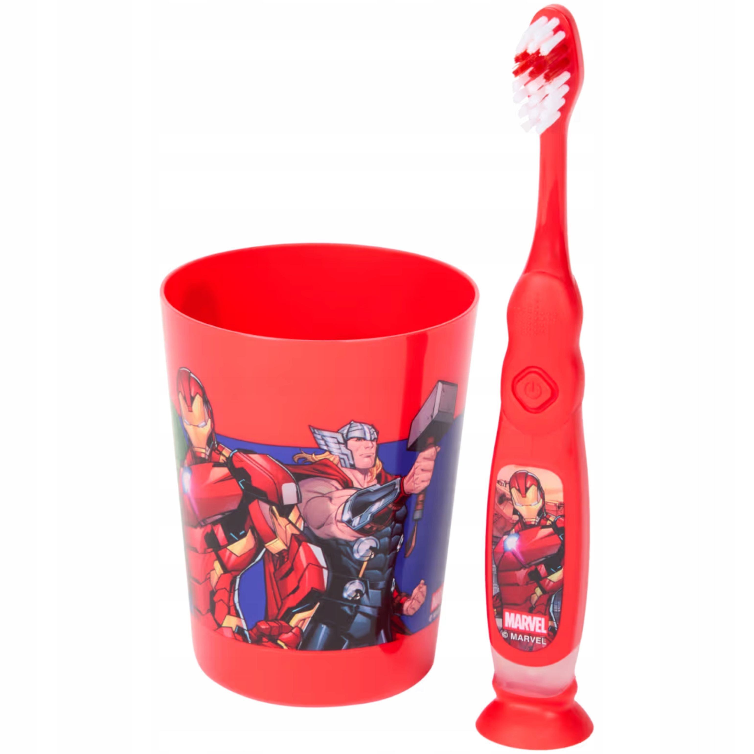 Karsten International Zahnbürste Marvel Avengers Kinderzahnbürste mit Timer + Zahnputzbecher