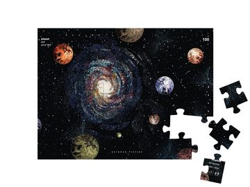 puzzleYOU Puzzle Galaxie und Raum mit Planeten Erde und Mars, 48 Puzzleteile, puzzleYOU-Kollektionen Astronomie