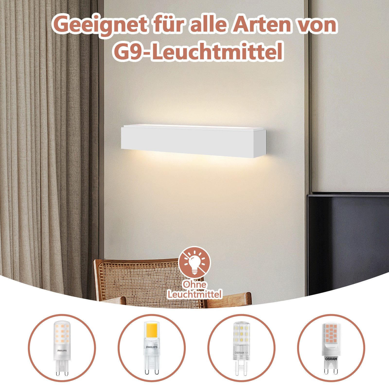 ZMH Wandleuchte Innen G9 - Modern günstig online kaufen