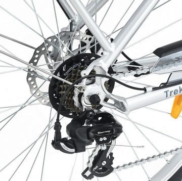 smartEC E-Bike Trekking Fahrrad TrekX-MH 28 Zoll Herren, 7 Gang Shimano Tourney Schaltwerk, Kettenschaltung, Mittelmotor, 468,00 Wh Akku, Batterie, Unterstützung 25 km/h Scheibenbremse 90km Reichweite Anfahrhilfe StVZO
