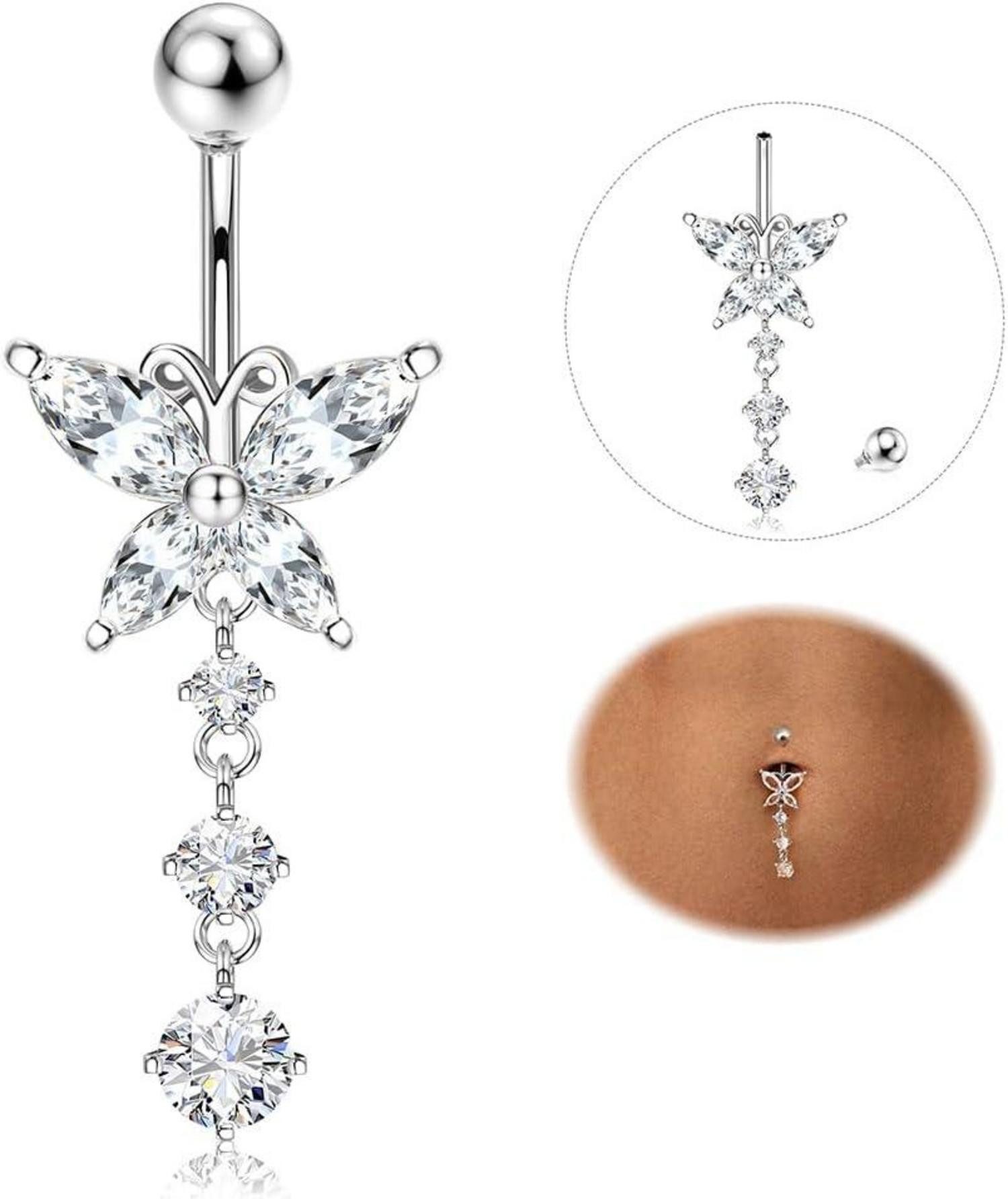YADOCA Bauchnabelpiercing Bauchnabelpiercing Titan Gold Silber günstig online kaufen