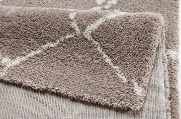 Hochflor-Teppich Hash, HANSE Home, rechteckig, Höhe: 35 mm, Shaggy, Flokati, Raute, Weich, Modern, Wohnzimmer, Schlafzimmer, Flur