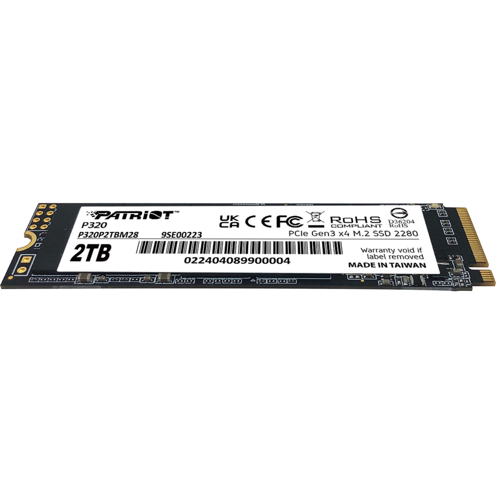 Patriot Patriot P320 2 TB, SSD, (PCIe 3.0 x4, NVMe 1.3, SSD-Festplatte (2 TB) 2.5"