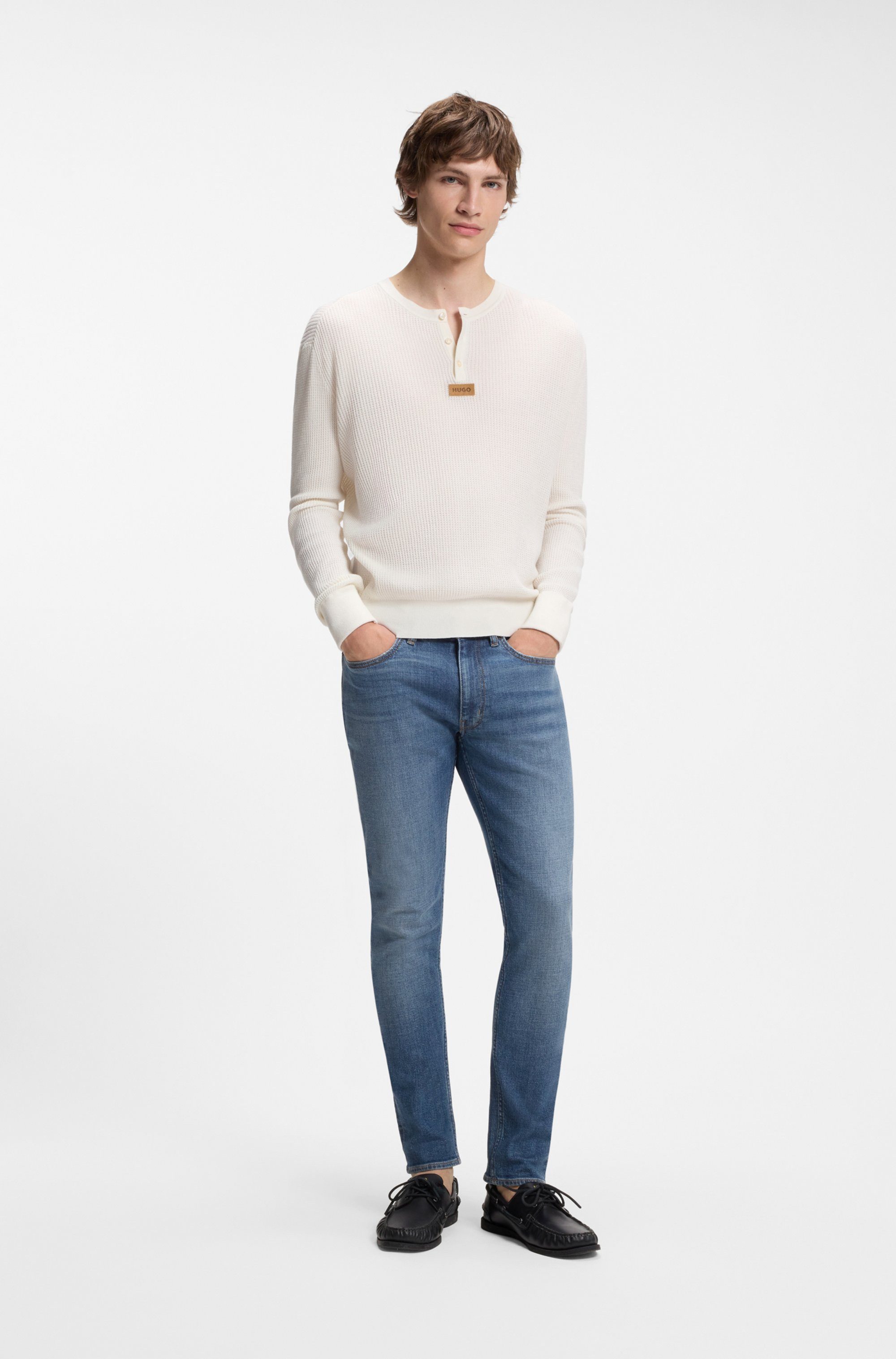 HUGO 5-Pocket-Jeans Zane Extra-Slim Fit, Baumwoll-Stretch, stone washed