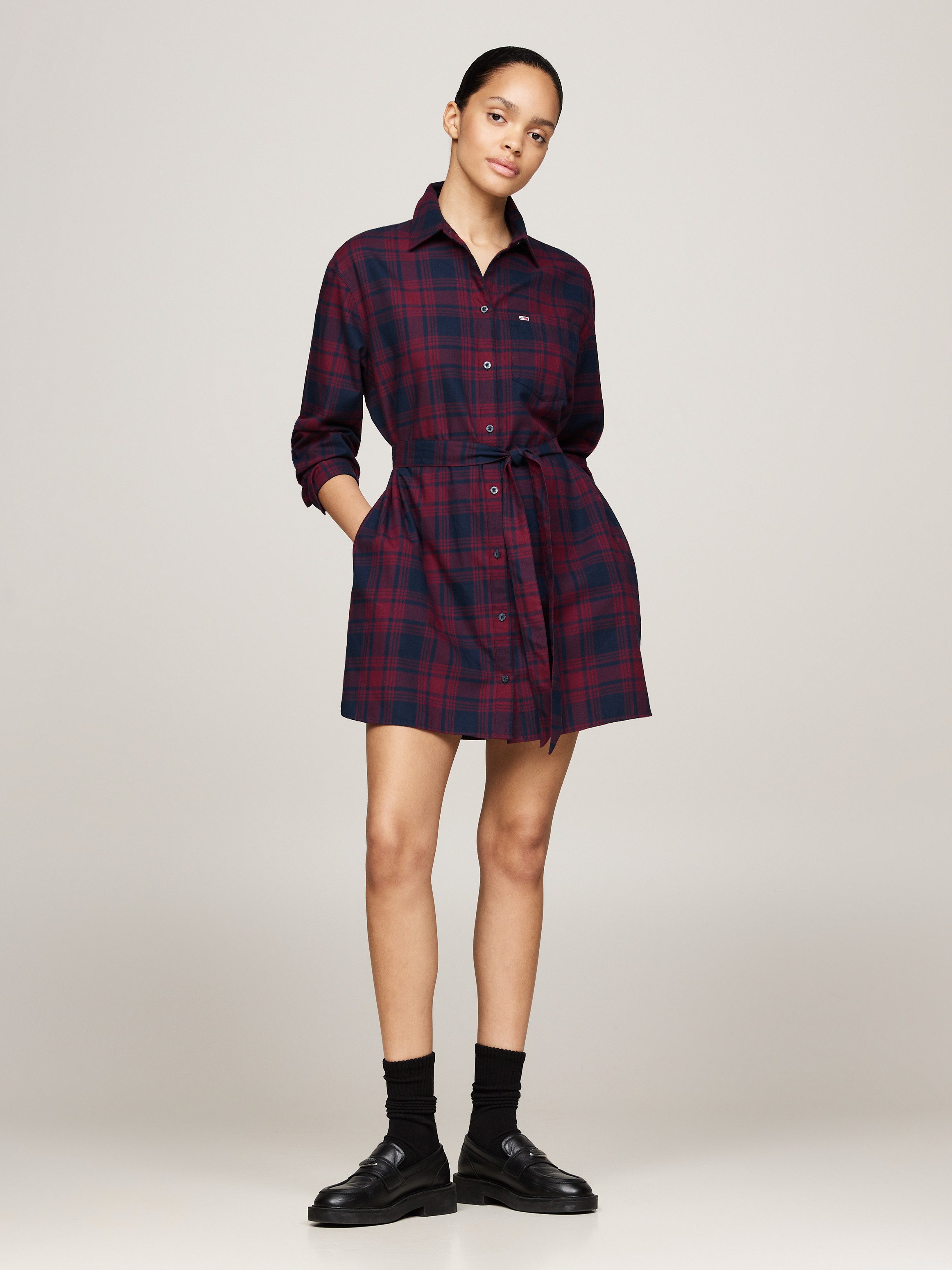 Tommy Jeans Curve Hemdblusenkleid TJW CHECK günstig online kaufen