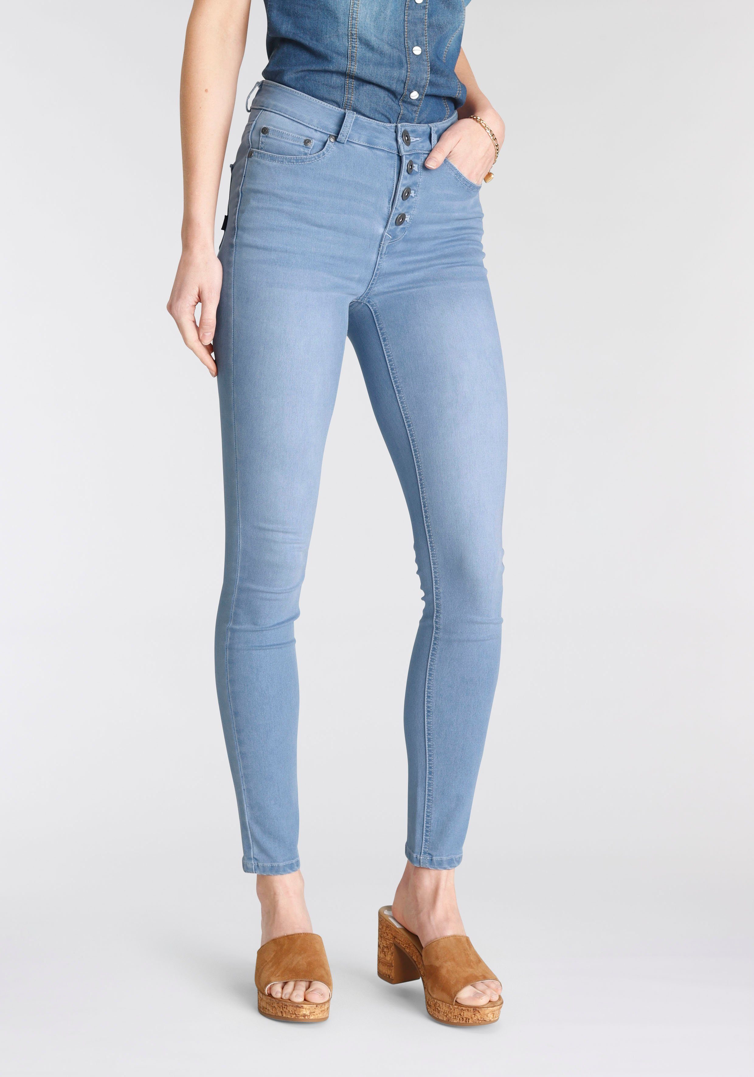 Skinny-fit-Jeans mit Ultra durchgehender Knopfleiste Arizona Waist Stretch High