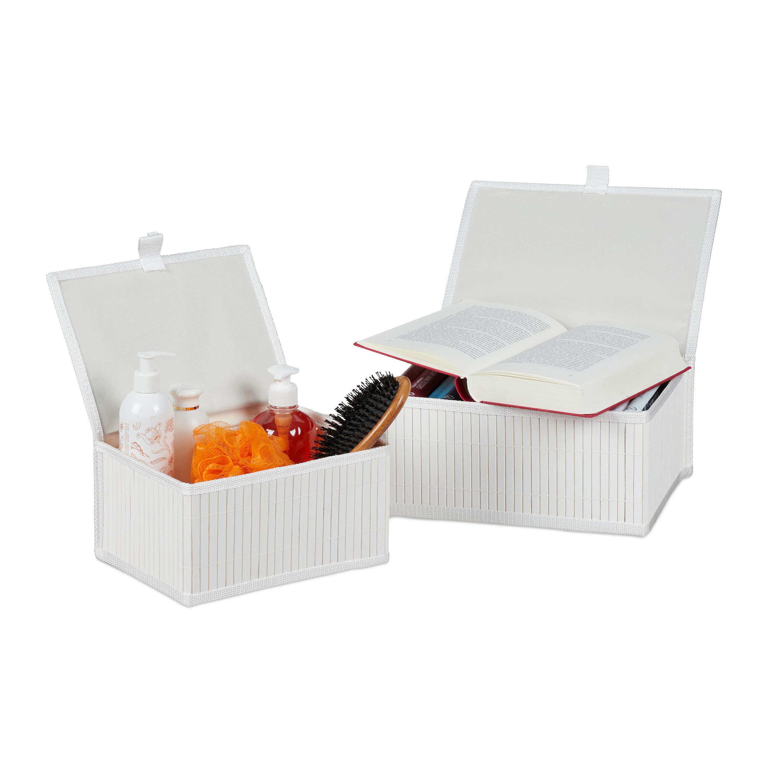 relaxdays Aufbewahrungskorb Bambus 2 tlg. Set günstig online kaufen