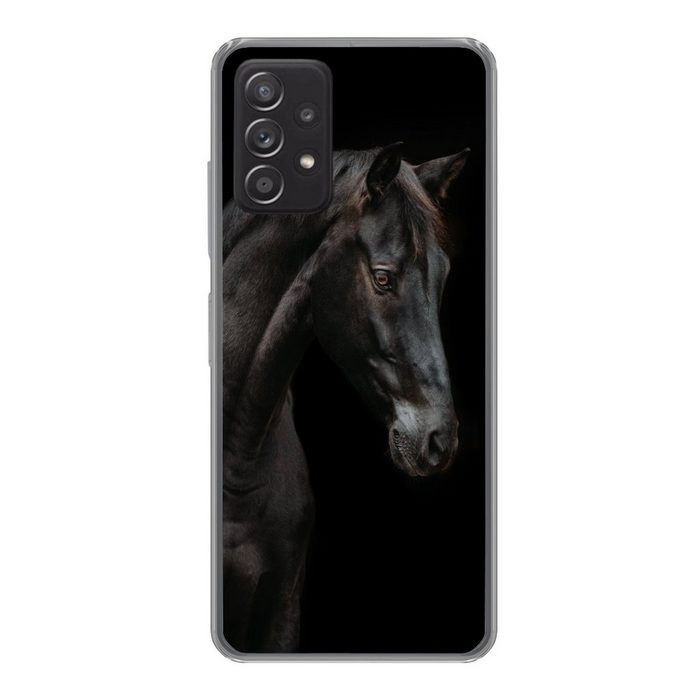 MuchoWow Handyhülle Pferd - Tiere - Schwarz - Porträt Handyhülle Telefonhülle Samsung Galaxy A33
