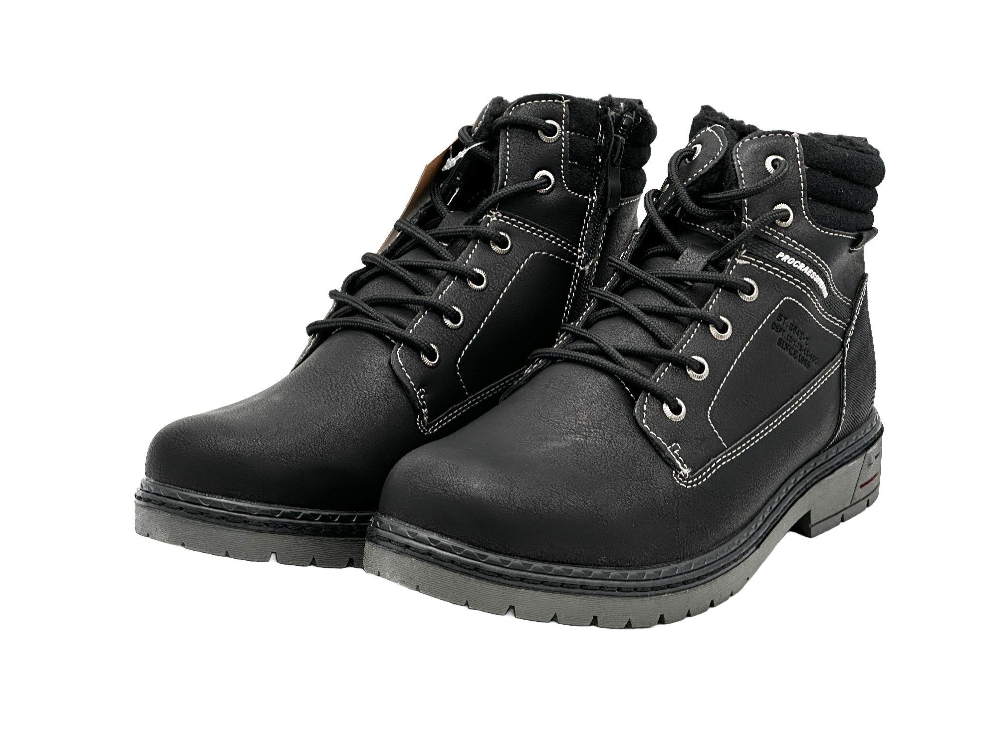 Nowaland Herren Bootsschuh Winterstiefel Schnürung & Reißverschluss, Rutschfeste Außensohle