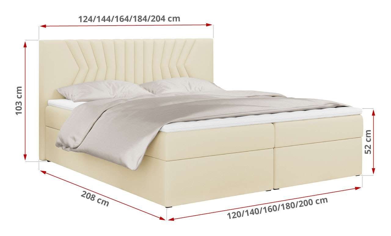Modern STELLE 2, MKS für Schlafzimmer, Multipocket-Matratze, Praktisch MÖBEL Boxspringbett Doppelbett,