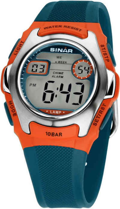 SINAR Quarzuhr XE-50-6, Armbanduhr, Kinderuhr, digital, Datum, ideal auch als Geschenk