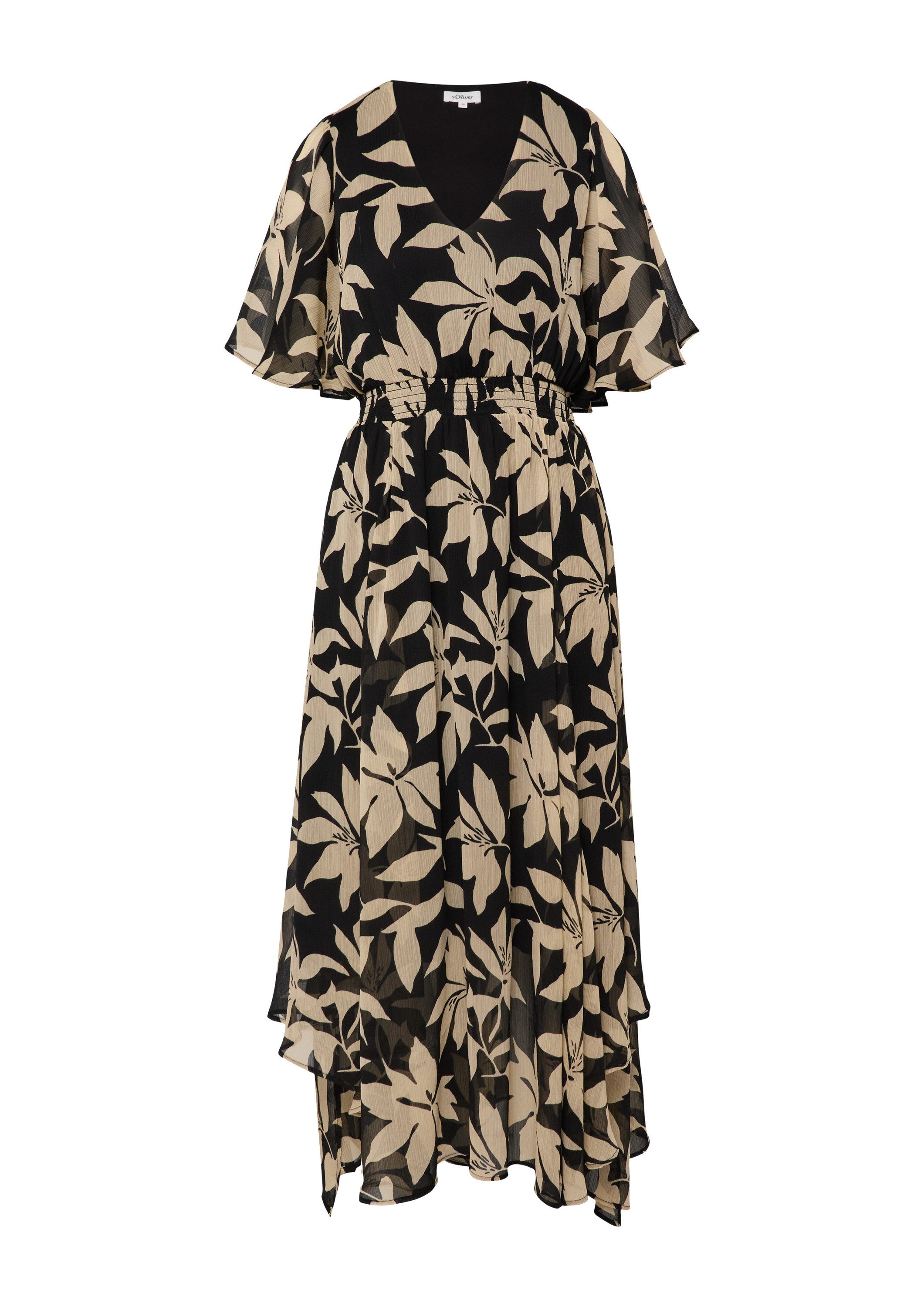 s.Oliver Maxikleid Kleid Maxikleid aus Chiffon mit gesmokter Taille günstig online kaufen