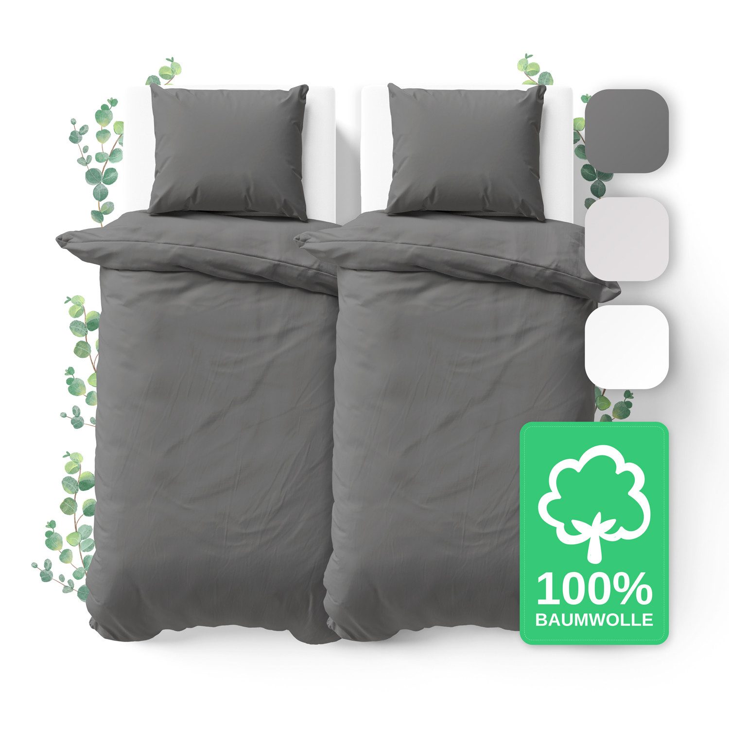 Jacobson Bettwäsche Set - 100% Baumwolle, Perkal, 4 teilig, Erhältlich in d günstig online kaufen