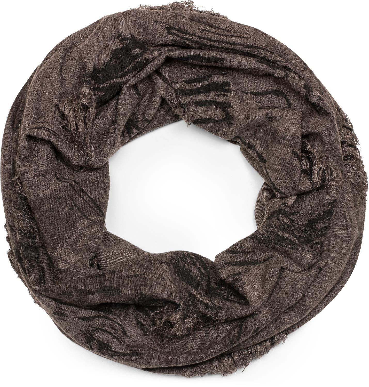 styleBREAKER Loop Gemusterter Loop Schal im Destroyed used Look, (1-St) günstig online kaufen