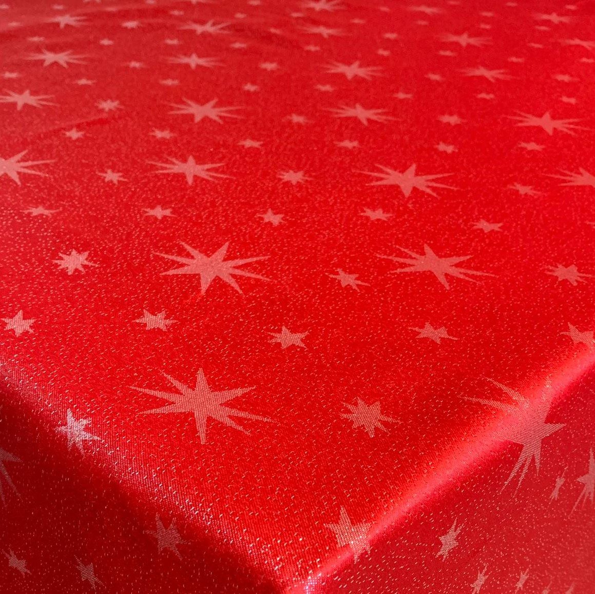 Tischdecke Lurex Sterne Tischläufer Glitzer