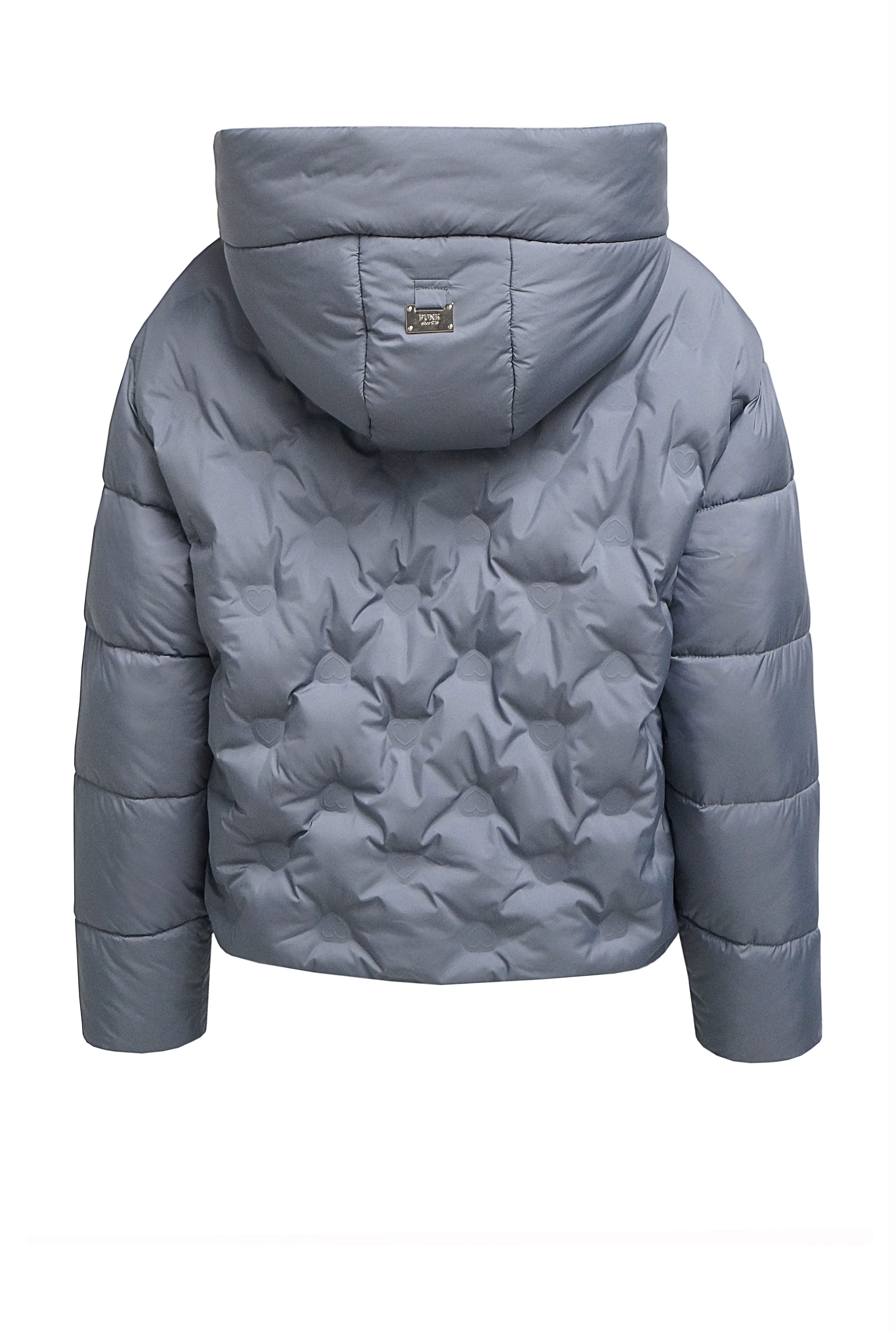 FUNK since 1776 Steppjacke weite Steppjacke mit stylischen Herzprints und Kapuze