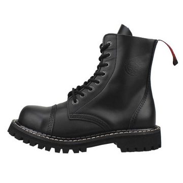 ANGRY ITCH Angry Itch 08-Loch Leder Stiefel Schwarz Größe 40 Schnürstiefel aus echtem Leder, mit Stahlkappe