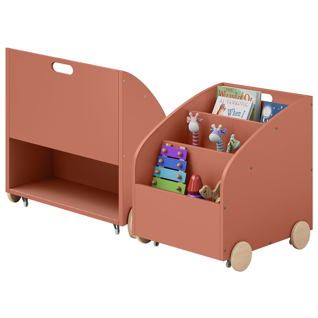 Bellabino Kinderregal Towy mit Rollen und Geheimfach, Spielzeugregal Bücher günstig online kaufen