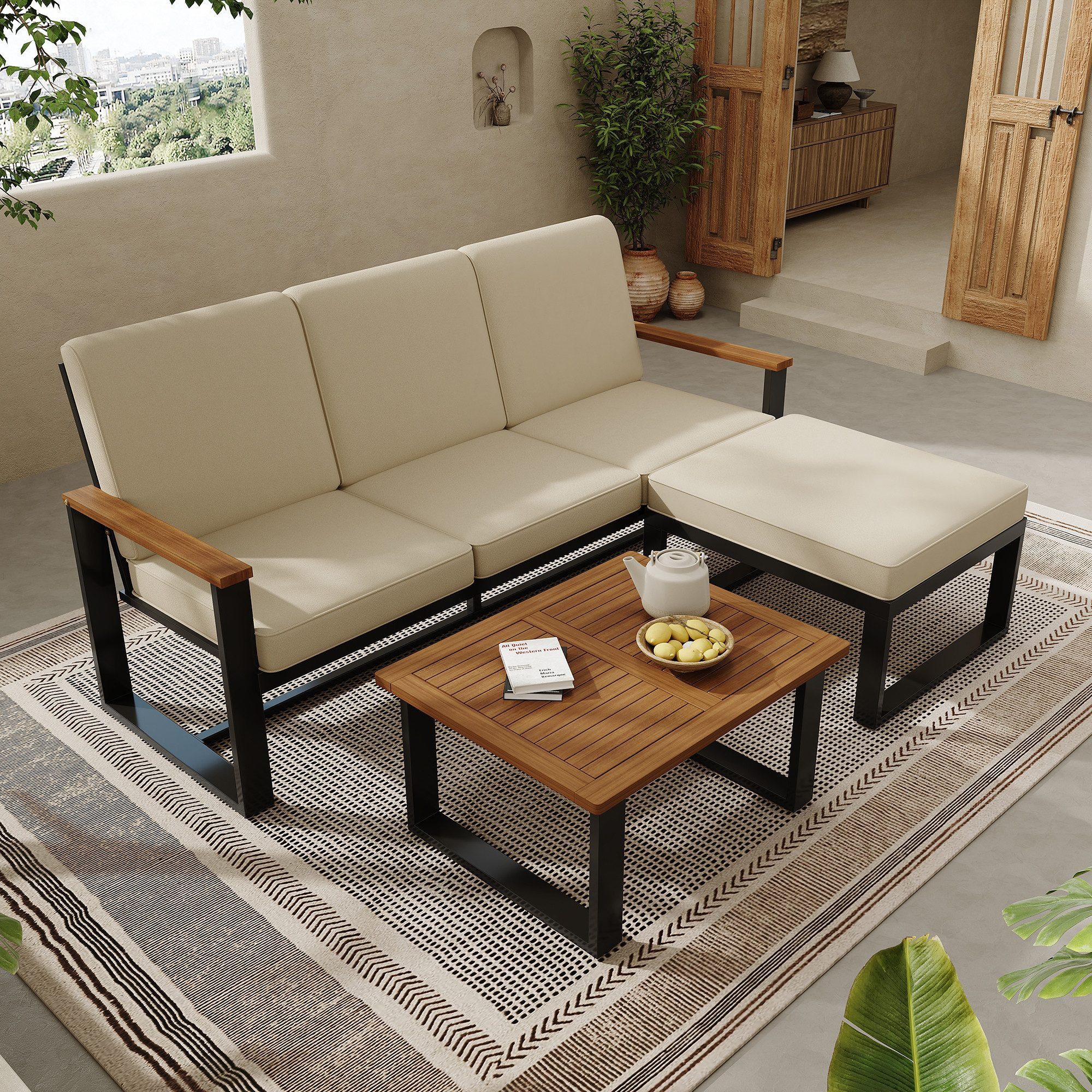 HAUSS SPOLE Gartenlounge-Set Gartenmöbel-Set mit Eckgarnitur, günstig online kaufen