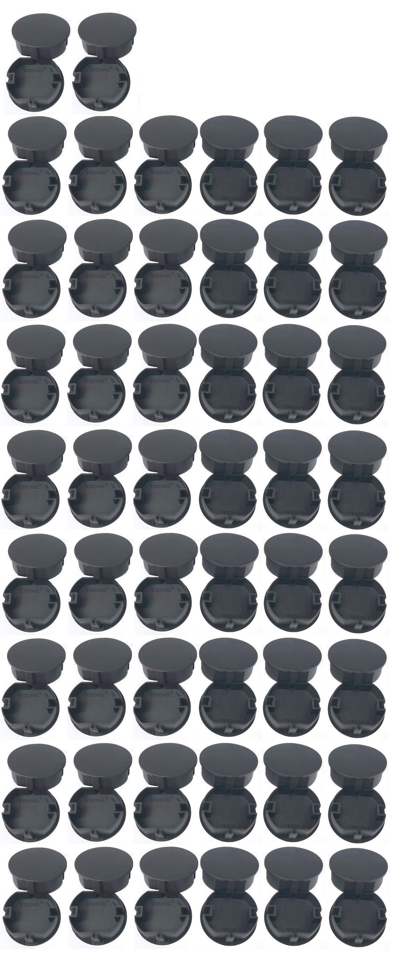 STECKEL Розеткиblende 100 Stück STECKEL® schwarz Firmen Büros Hotels Розетки Abdeckung, (100 Stück schwarze Розеткиabdeckungen), Розеткиabdeckung, Staubschutz, Dekoration, Profi-Pack