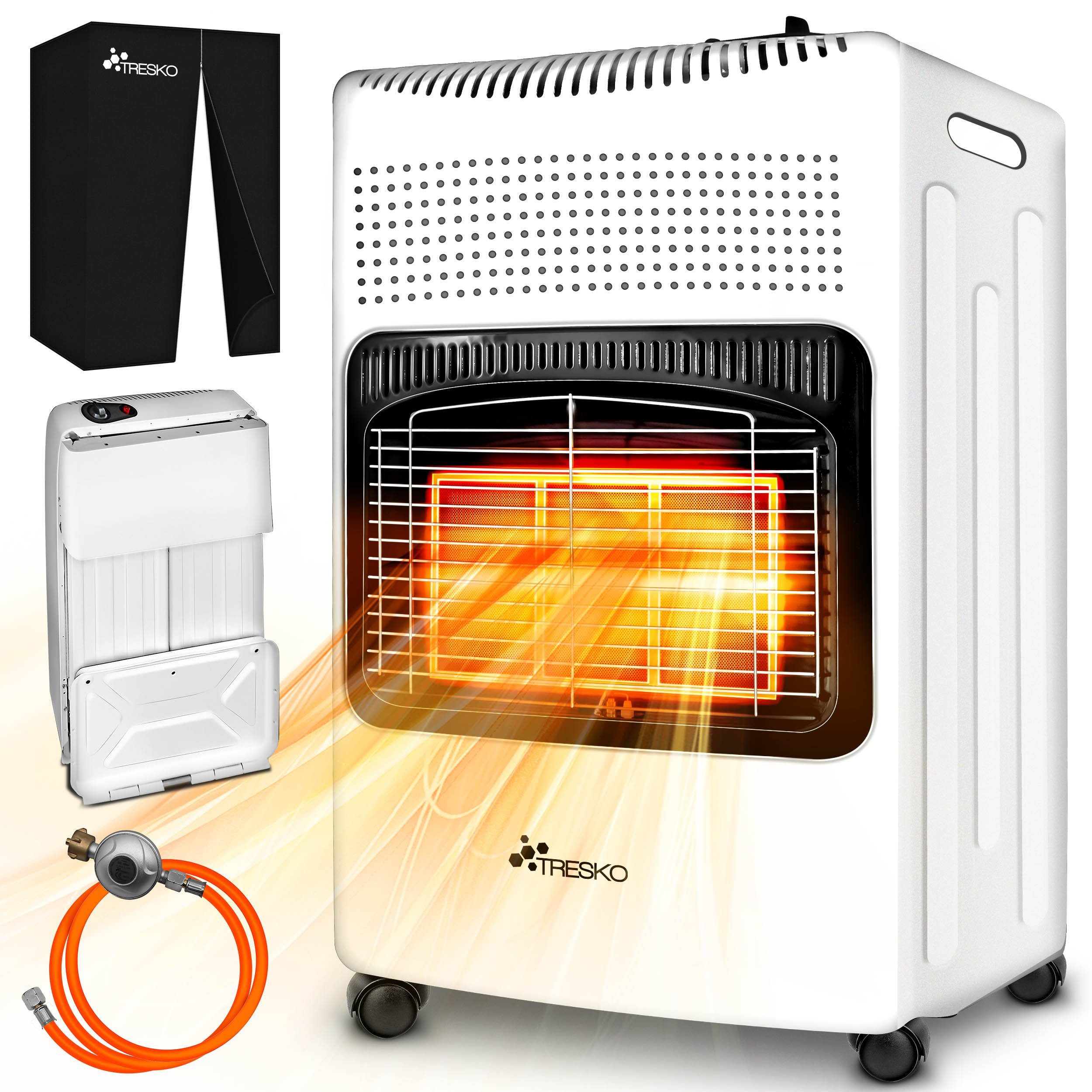 TRESKO Heizstrahler 4200 W Gasheizung + Abdeckung Gasheizer 3 Stufen Gasofe günstig online kaufen