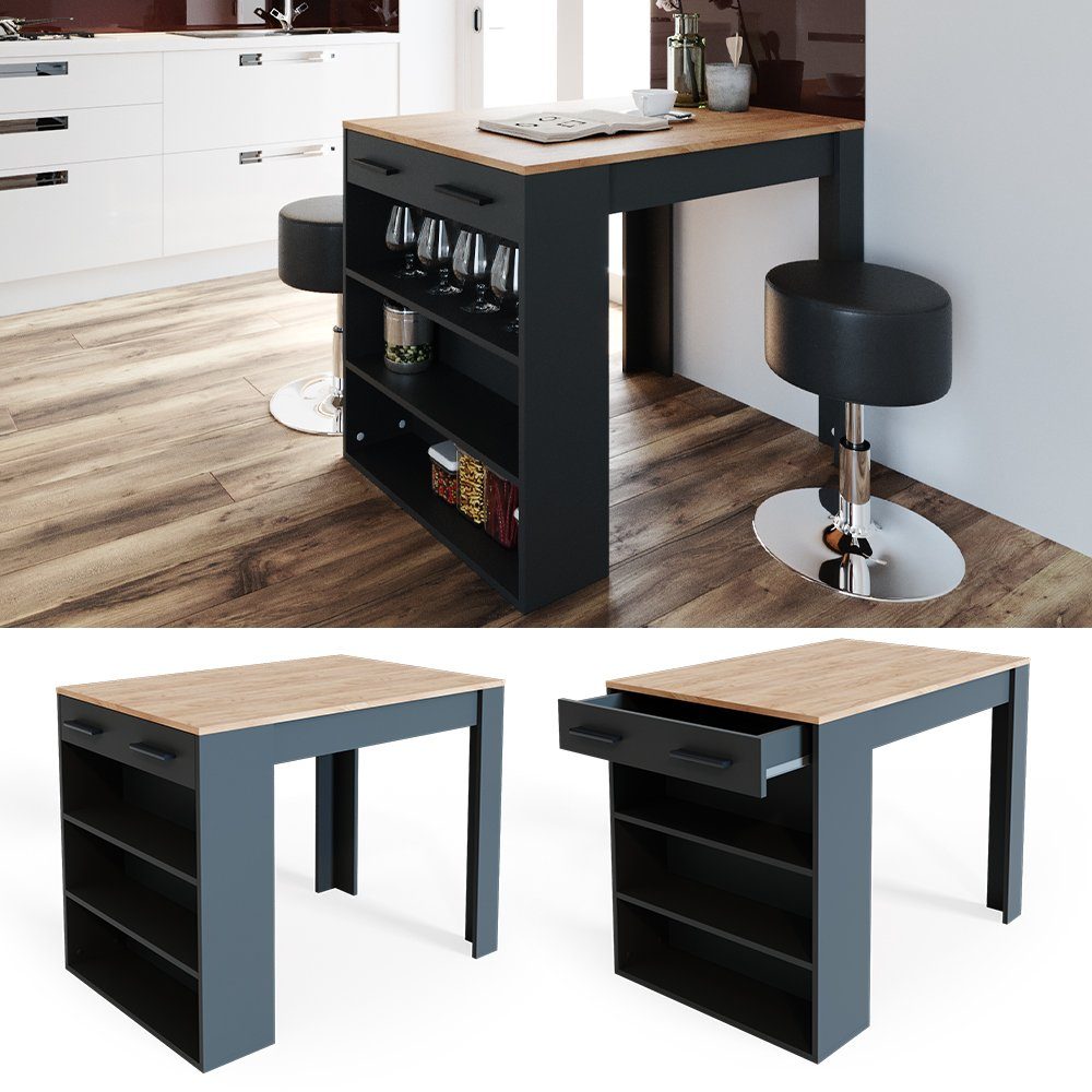 Vicco Bartisch Repose, Anthrazit/Goldkraft Eiche/Goldkraft Eiche, günstig online kaufen