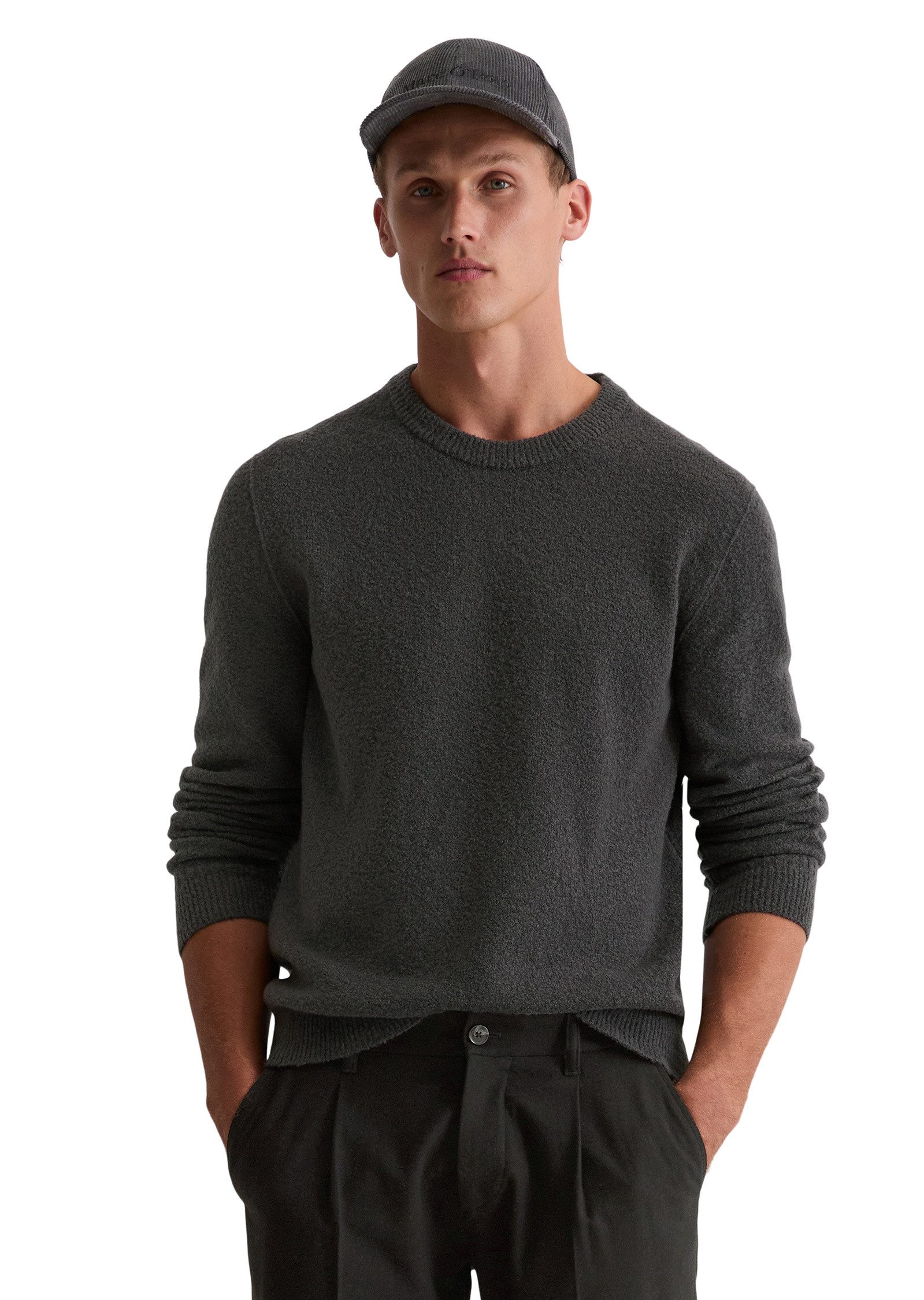 Marc O'Polo Rundhalspullover aus strukturiertem Wolle-Mix günstig online kaufen