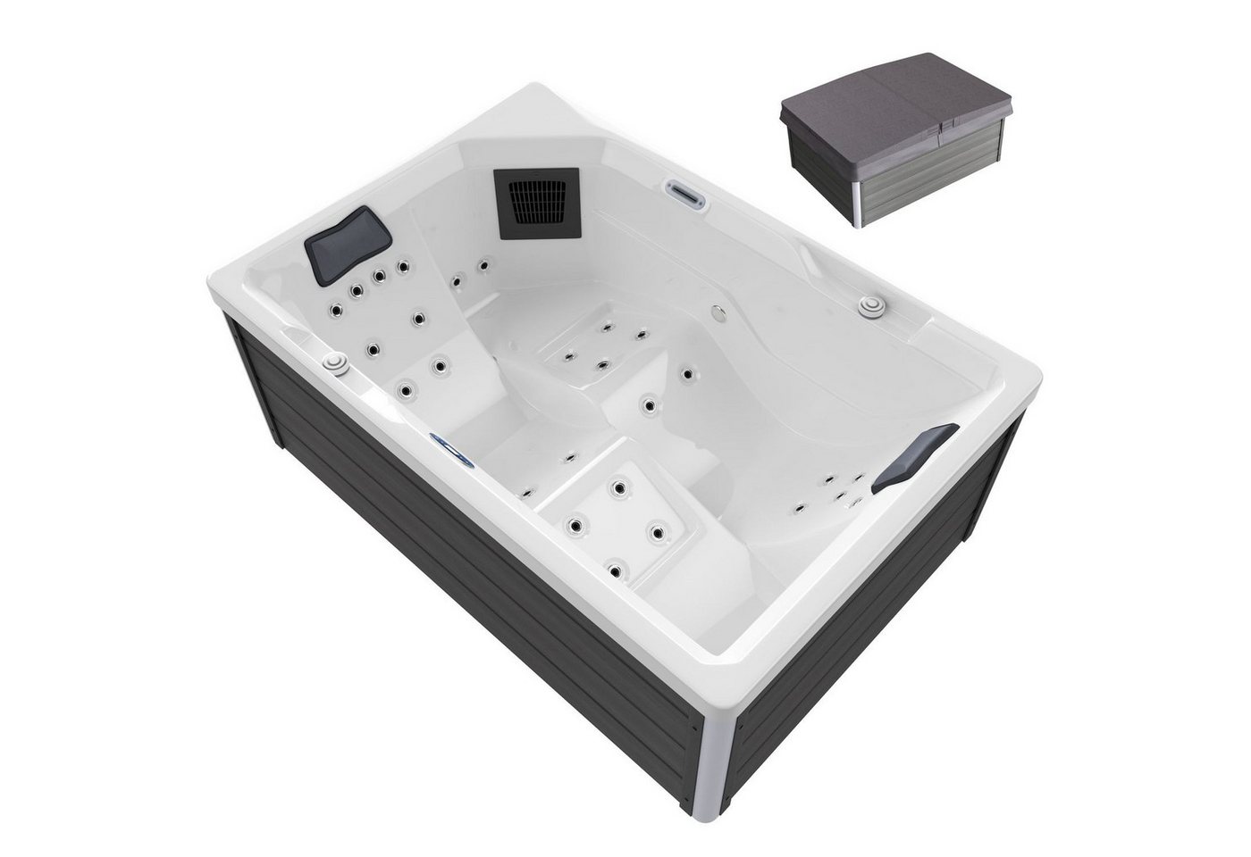 Thumbnail - TroniTechnik Whirlpool Outdoor Spa GALERA weiß 190x130, Sanitäracryl, mit integrierter Heizung, Massage, LED
