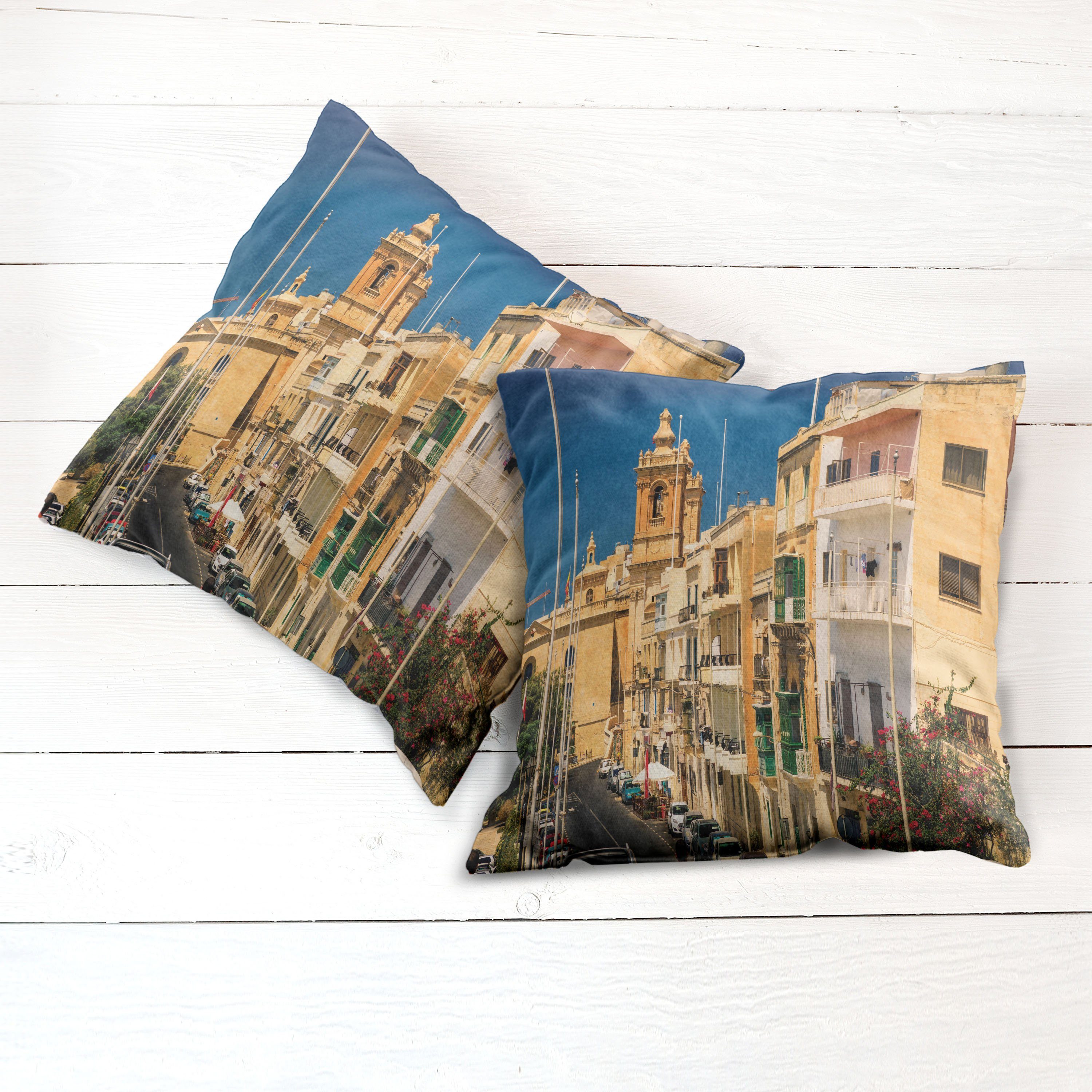 Kissenbezüge Doppelseitiger Häuser Stadt Modern Birgu Homes Abakuhaus Alte Stück), Maltese (2 Accent Digitaldruck,