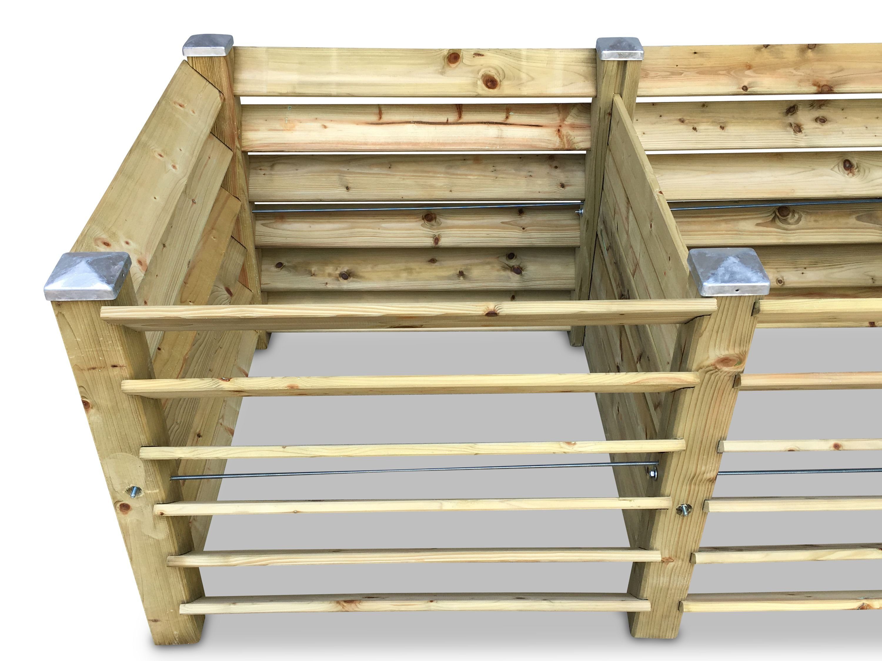 Komposter Doppel-Komposter mit Metallkappen - ca. 1300 L