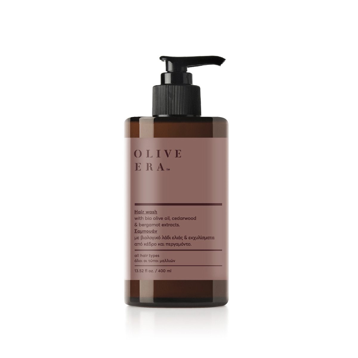 OLIVE ERA Haarshampoo Hair Wash 400ml Cedarwood & Bergamot