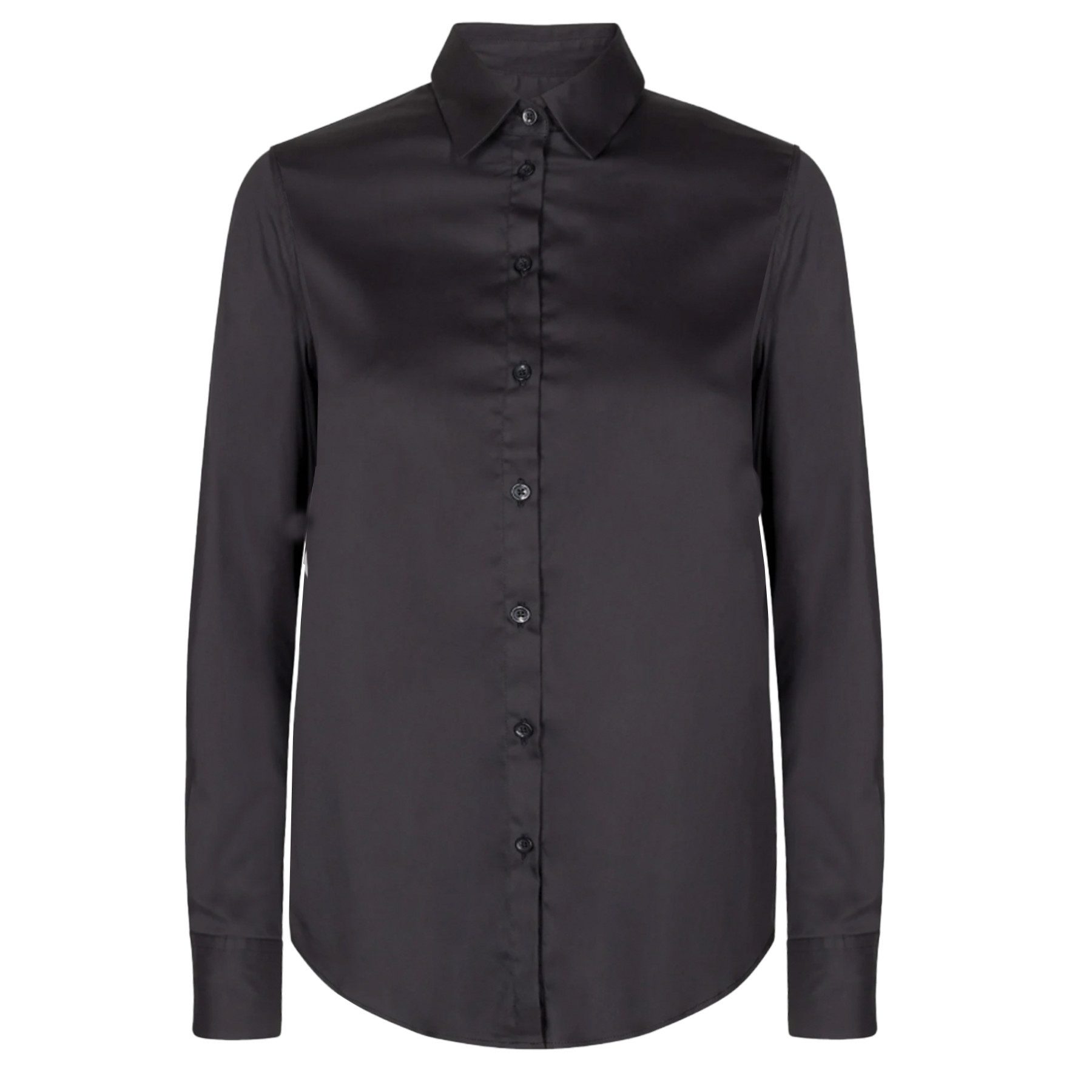 Mos Mosh Langarmbluse MOS MOSH Bluse MARTINA aus Baumwoll-Gemisch - Black