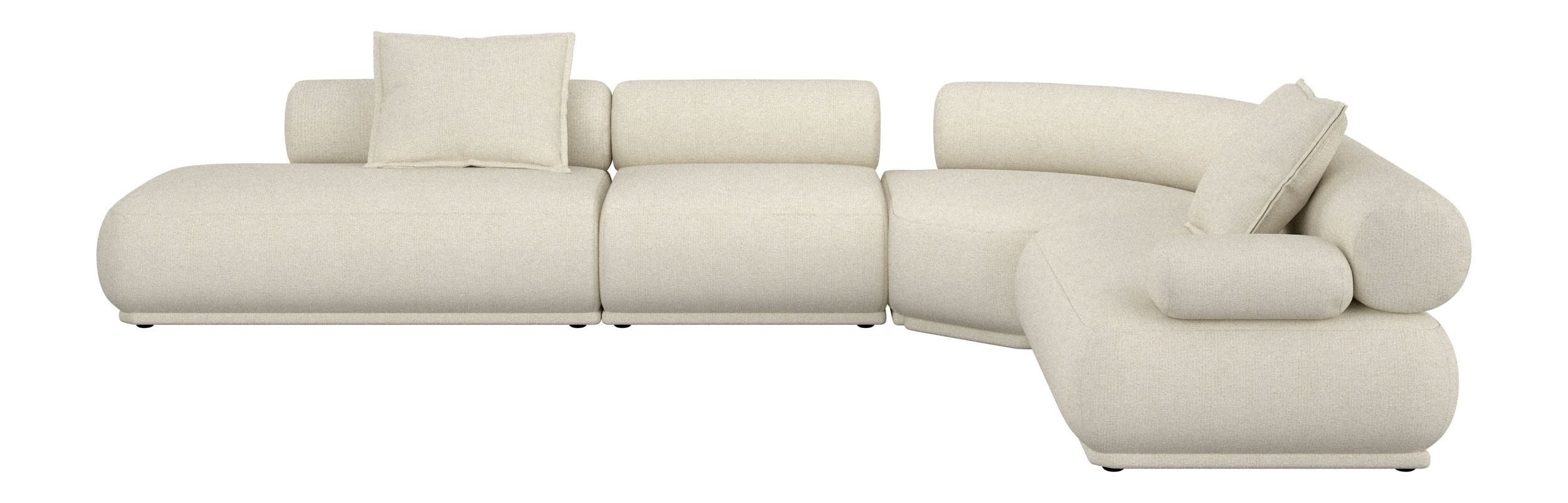 Zuiver Ecksofa Ecksofa Rembrandt 7,5-Sitzer in Beige mit Rippstoff-Bezug von Zuiver