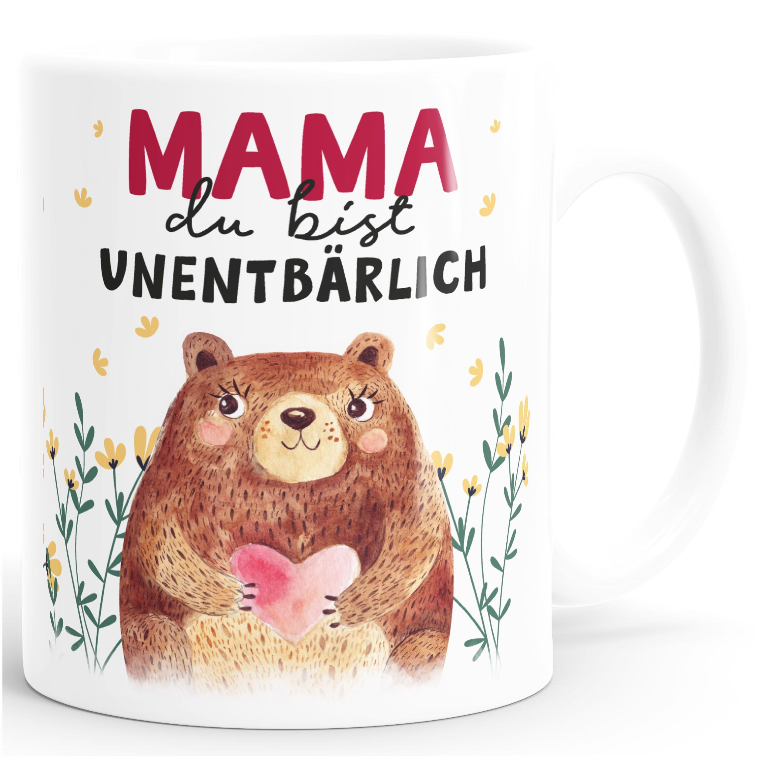 SpecialMe Tasse Kaffee-Tasse Muttertag lustig Spruch Mama du bist unentbärlich Bär, Keramik