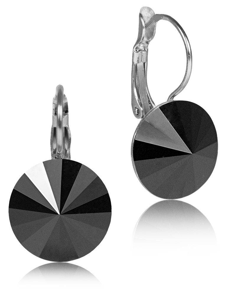 LUISIA® Paar Серьги Silberne Серьги "Rivoli" mit 12 mm Kristallen von Swarovski® (2-tlg., inkl. Schmuckbox), Große Farbauswahl