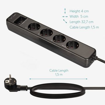 Navaris Funk Mehrfachsteckleiste mit Fernbedienung - 5 Steckplätze Steckdosenleiste