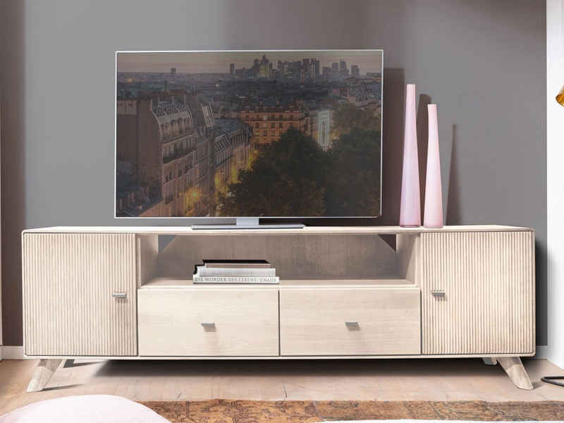 Casamia TV-Board TV Lowboard Massivholz Fernsehschrank B180 H57 cm Varese Kernbuche